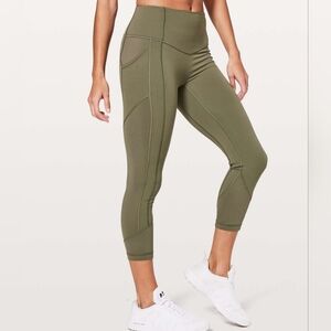 Lululemon All The Right Places Crop leggings II *23", Green, Size 4
